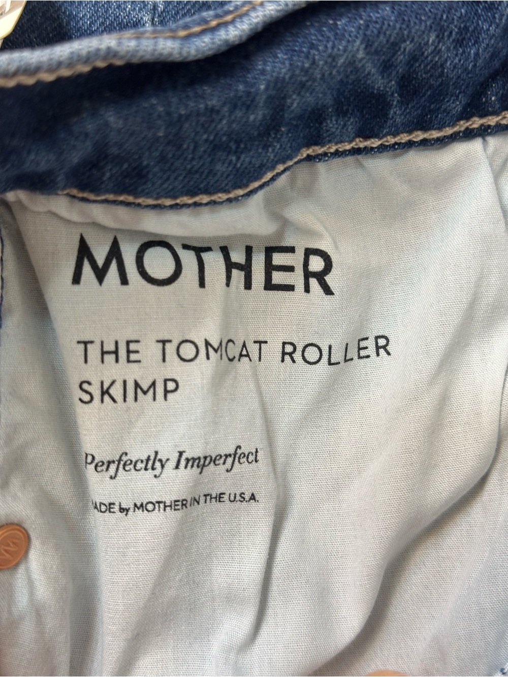 NWT sz 31 Mother Tomcat Roller Skimp mid rise wide leg wash Perfectly Imperfect - Picture 14 of 14